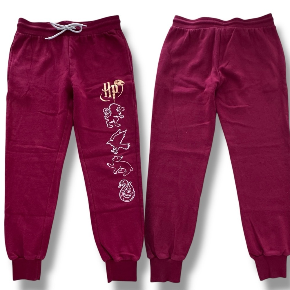 Harry Potter Women’s Size M Maroon Elastic w/Drawstring & Pockets Joggers - Picture 1 of 4